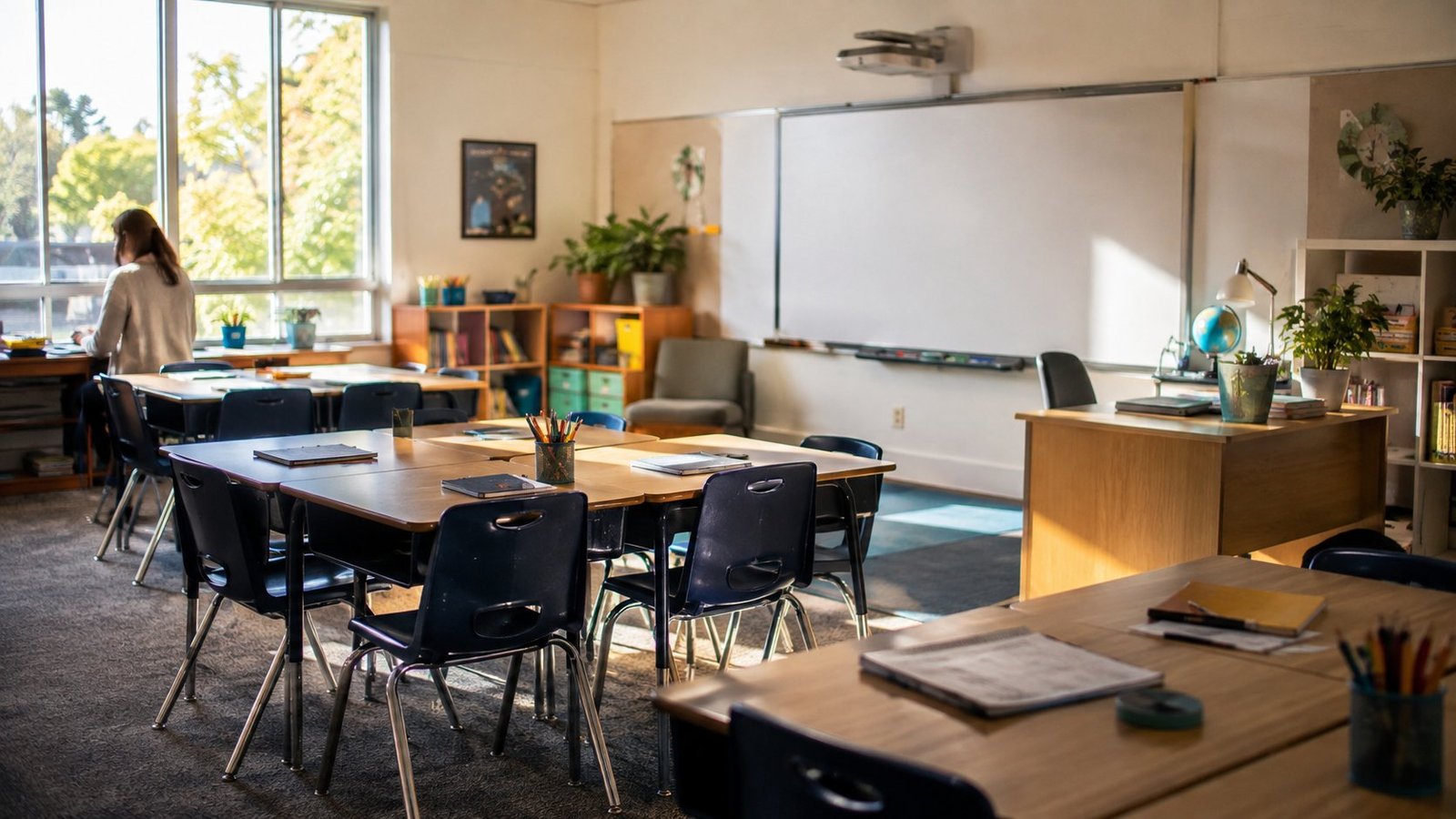 Welcoming classroom prepared for students